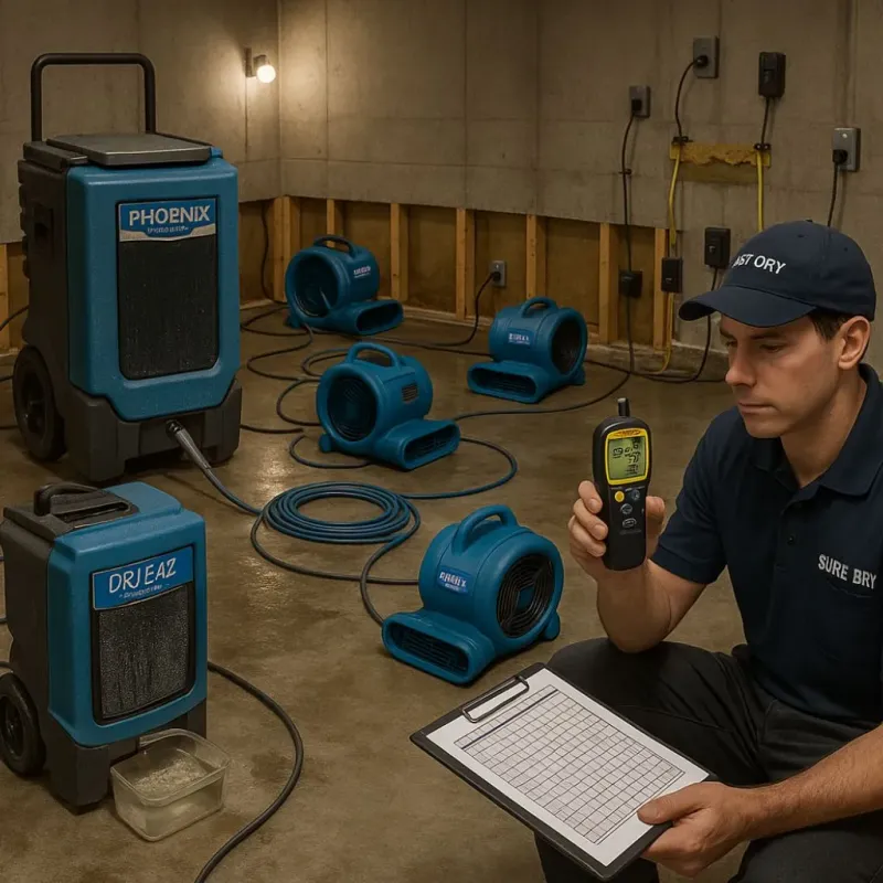 Structural Drying and Dehumidification process in Sharon, WI